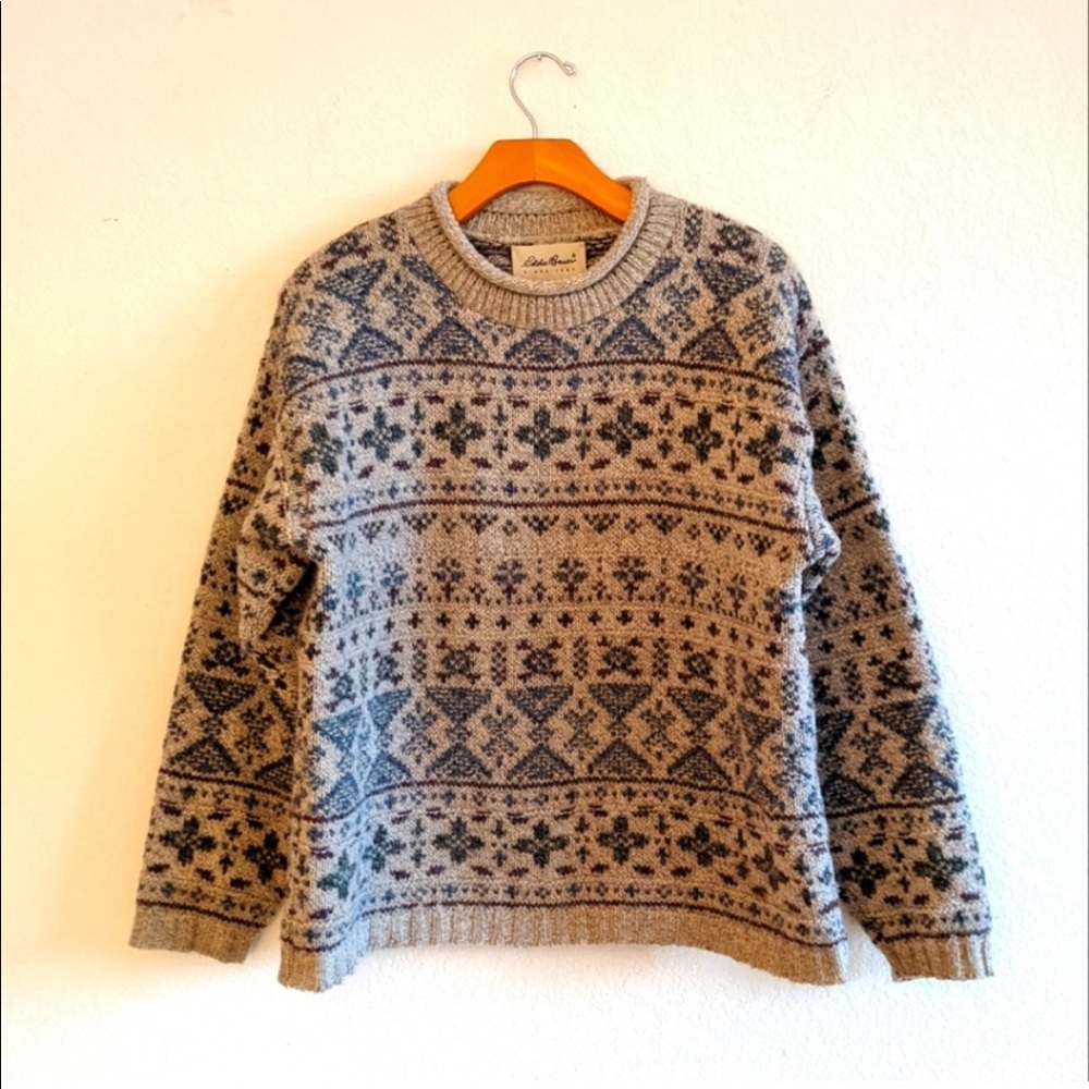 Eddie Bauer vintage rollneck sweater large reclaimed wool